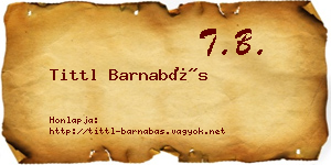 Tittl Barnabás névjegykártya
